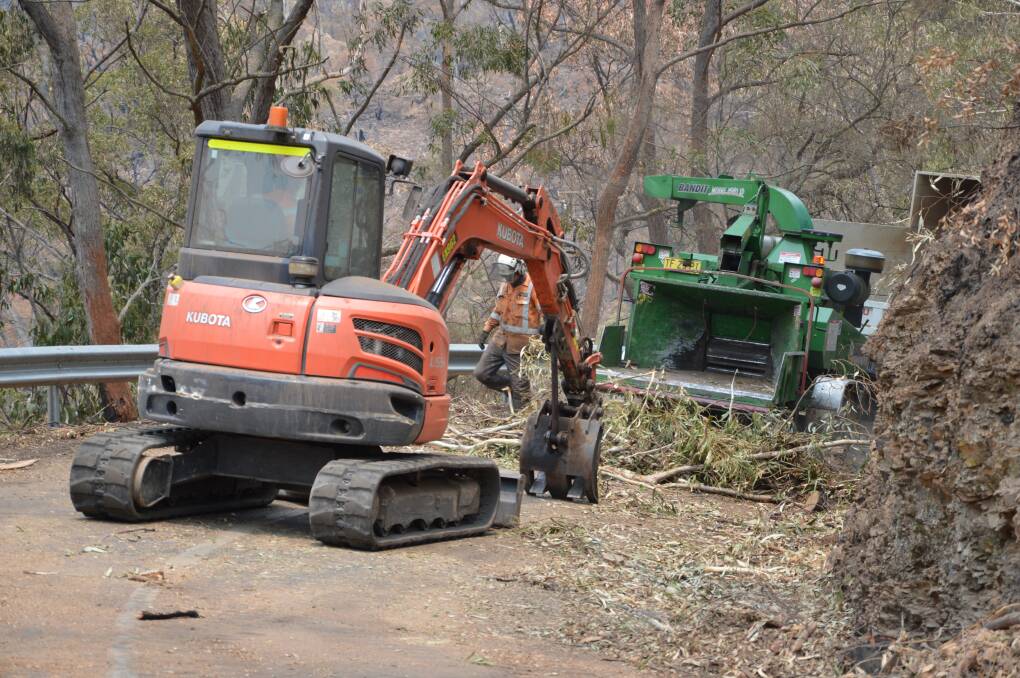 While the damage was not as severe as early in 2020, RMS crews have once again been set the task of clearing entry roads to Jenolan Caves. Image: Supplied.