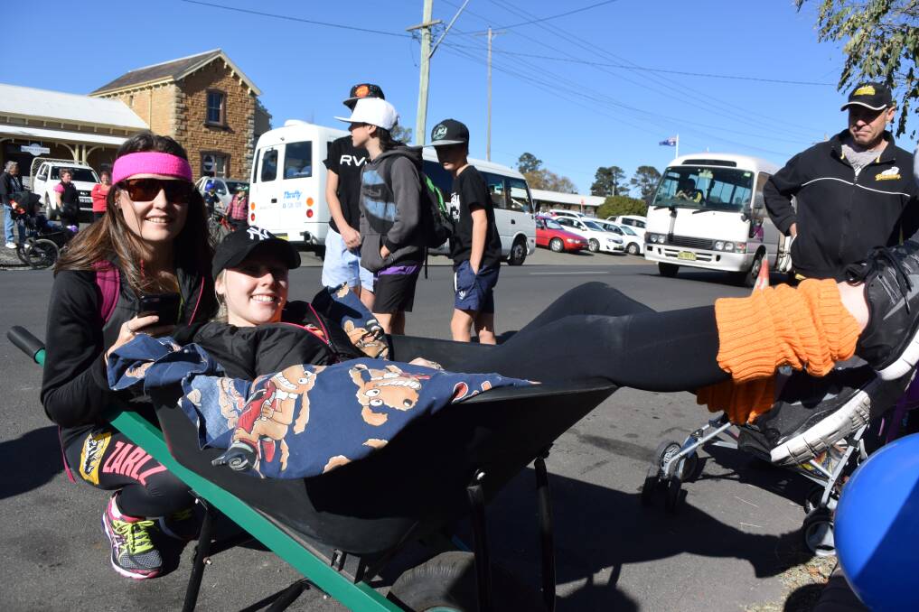 To walk or not to walk: Zarlee and Jessica Bennett prepare to take part in the annual Bender-Rushworth Walk for Cancer. Photo: File.