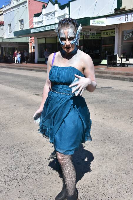 Awesome outfit: Lithgow's Rebecca Lewis made this unique "Lady of the Lake" costume after experimenting with liquid latex. Photo: Ciara Bastow.