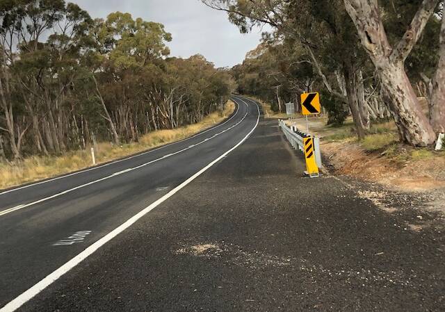 Minister for Regional Transport and Roads and State Member Paul Toole said prior to the work the road had little to no shoulder, photo supplied.