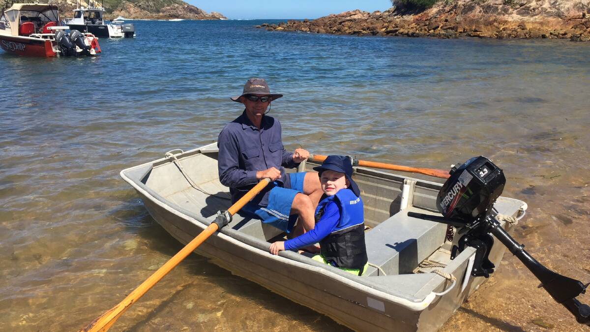 "Broughton Islander" Steve Brown with his grandson, Beau. 