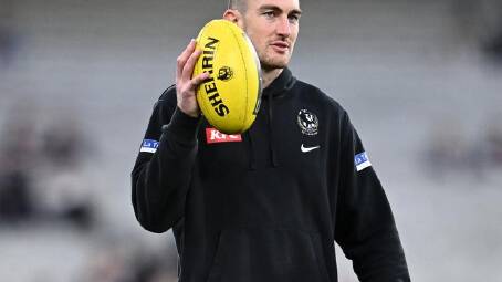 Collingwood forward Daniel McStay will miss the 2024 AFL season after rupturing his ACL. (Joel Carrett/AAP PHOTOS)
