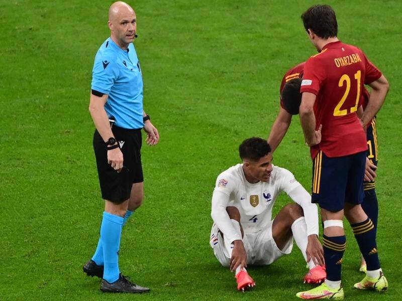 Raphael Varane will be out for 'a few weeks' with a groin injury suffered playing for France.