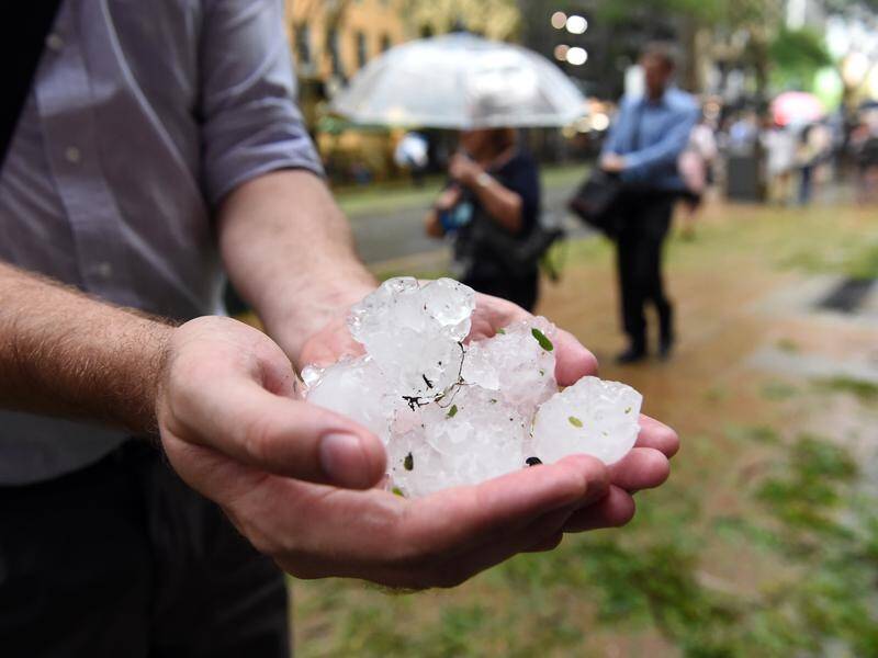 Storms have dumped hail the size of tennis balls on parts of Queensland.