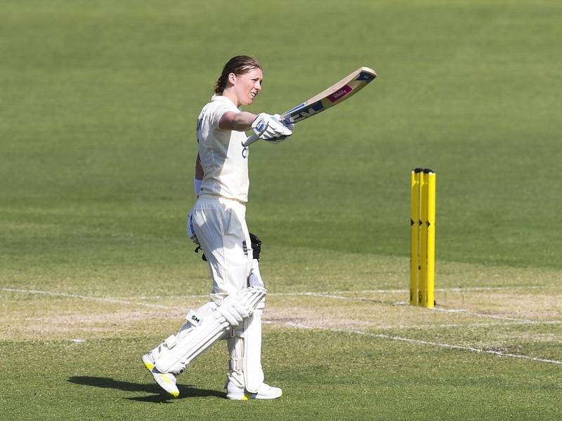 Captain Heather Knight is unbeaten on 127 for struggling England in the women's Ashes Test.