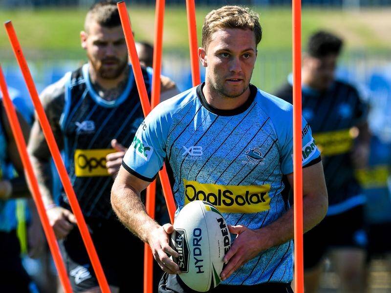 Matt Moylan (r) and Josh Dugan are considered the most likely to shift to fullback for Cronulla.