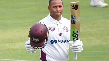 Queensland captain Usman Khawaja has lamented lost time in the Bulls' draw with Western Australia. (Jono Searle/AAP PHOTOS)