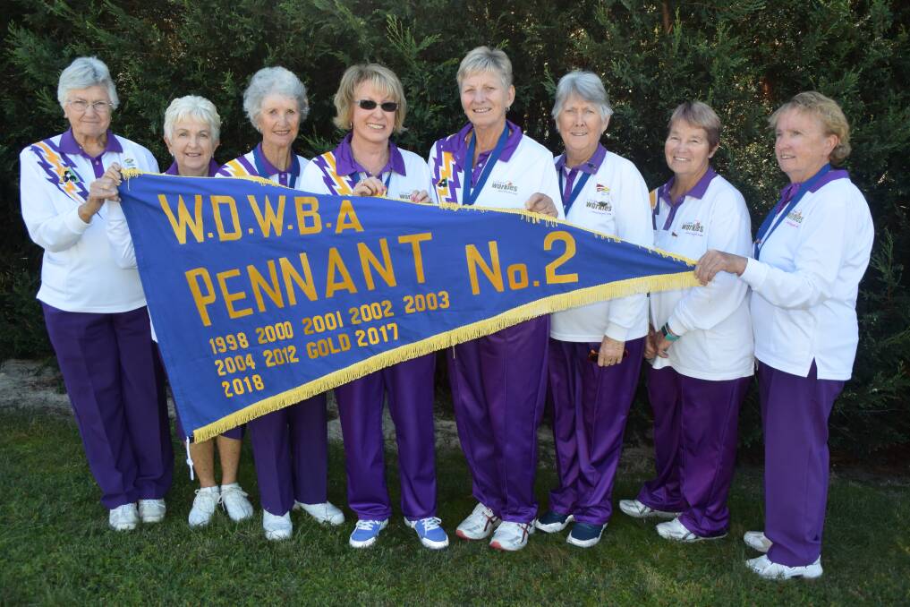 PENNANT WINNERS: Manager Gail Coates, Dianne Crook, Ruth Harries, skips Cheryl Schram and Lesley Townsend, Noela Williams, Sue Metcalf and Wendy Constable. Deidre Stubbs is absent. Picture: KIRSTY HORTON. 