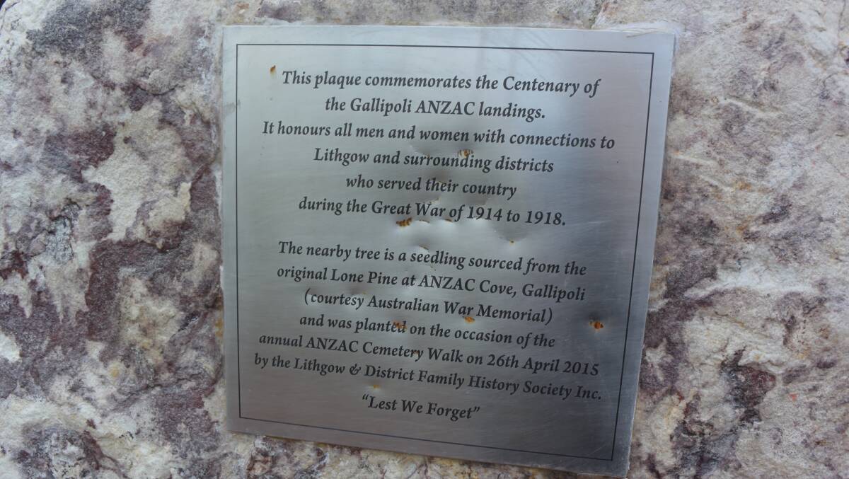 DENTED: An Anzac plaque in Lithgow cemetery has been damaged just days before the annual Anzac Cemetery Walk and Anzac Day. 