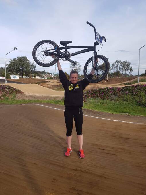 SUCCESS: Bathurst BMX Club talent Hayley Wolfenden was delighted to win her 25-29 years age group in the national series.