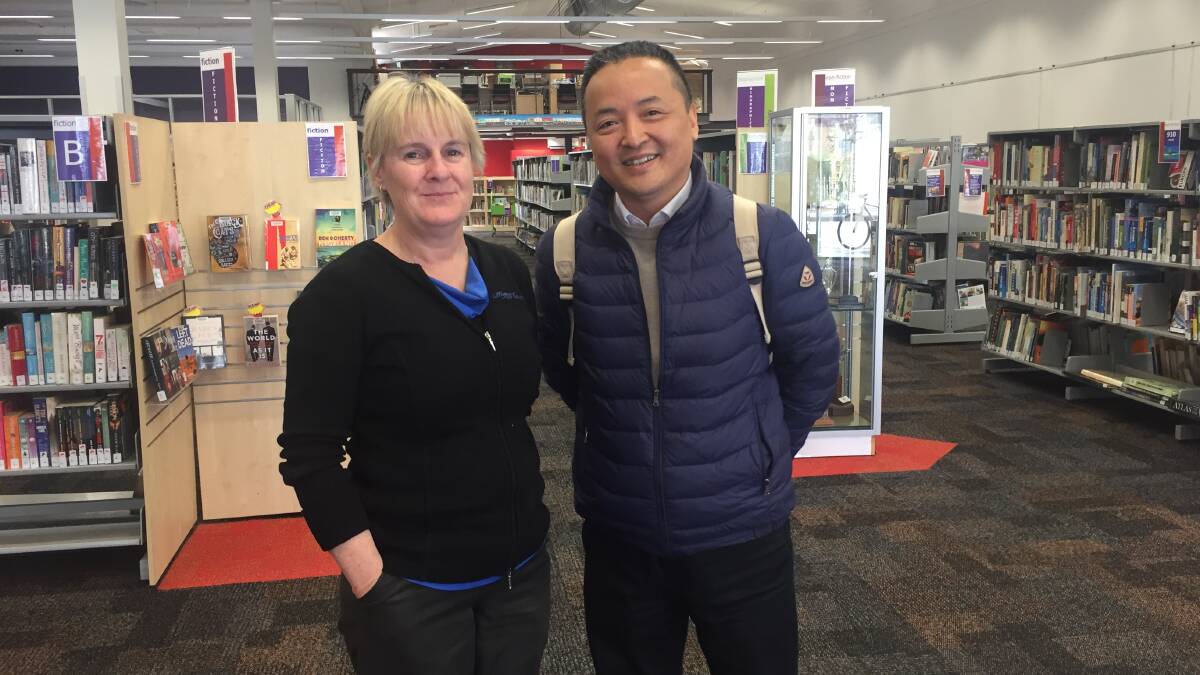 CHASING NEW LEADS: Chinese historian Yang Shiqing with Lithgow Library team leader Sharon Lewis. 