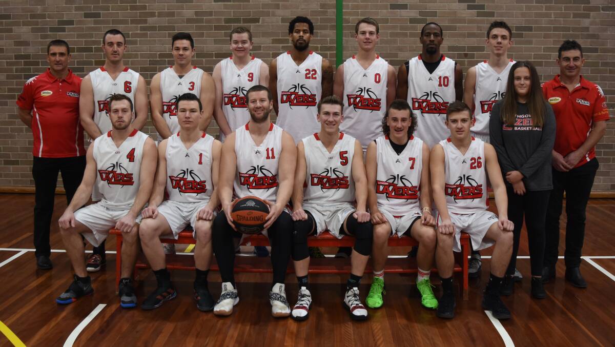 FINISHED FOR THE SEASON: The Lithgow Lazers 2019 team with retiring captain Adam Marjoram (holding the ball in front). Picture: SUPPLIED. 
