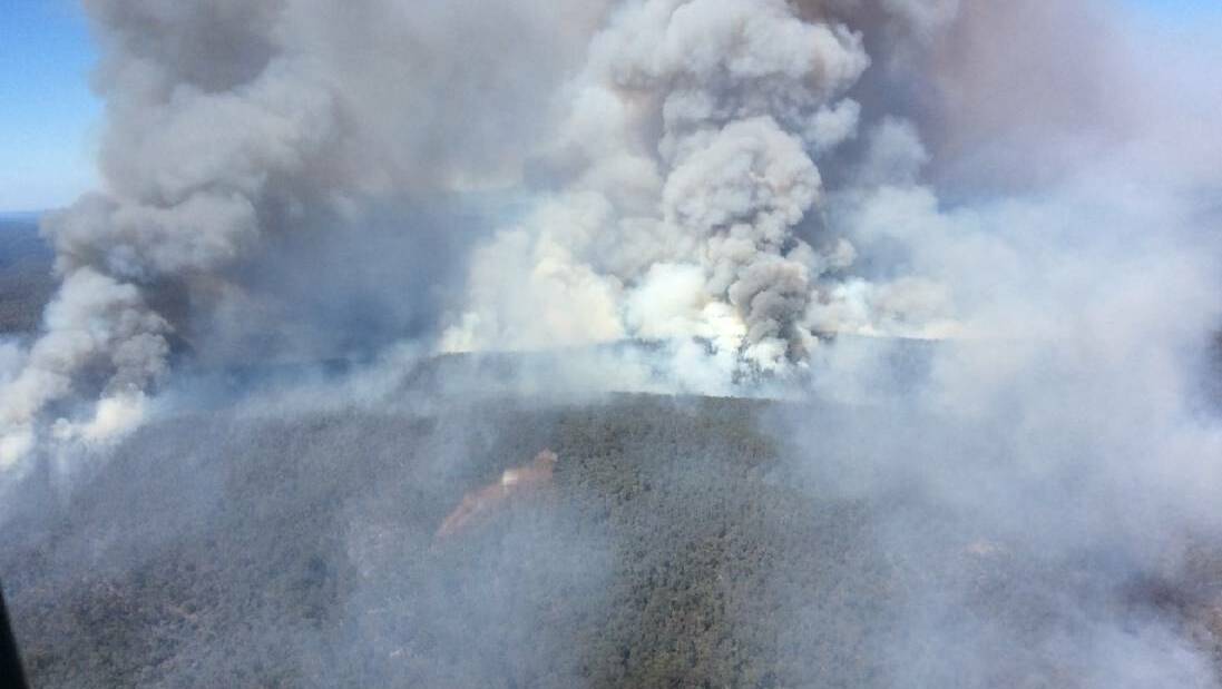 BLAZE: A 1479 hectare bushfire that was started by a lightning strike in the Wollemi National Park is yet to be brought under control. Photo: NSW RFS