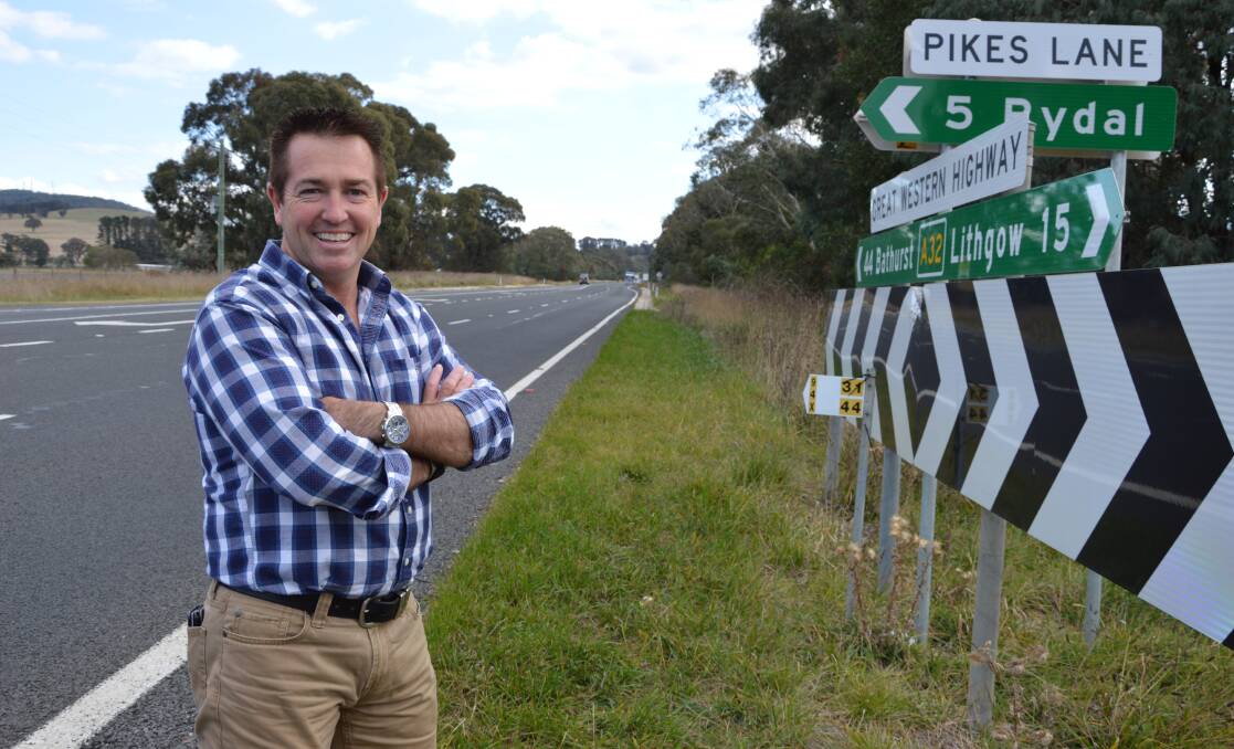 Bathurst MP Paul Toole on the Great Western Highway. Picture: SUPPLIED. 