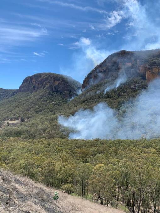FIRE SPREADS: Hartley RFS has been involved in RAFT activities at the site of the fire this week. Picture: HARTLEY RFS. 