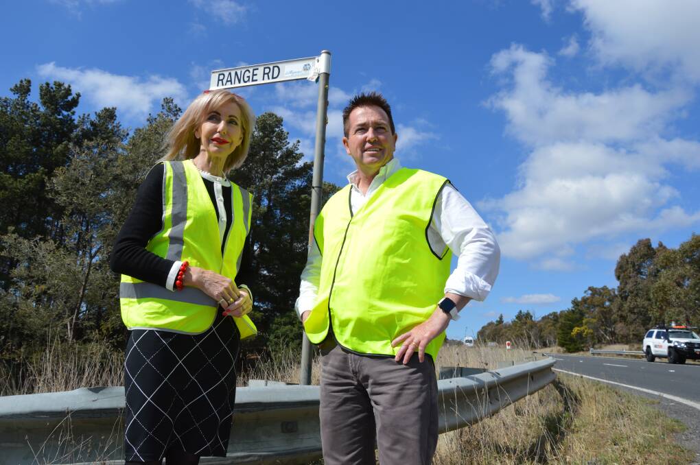 ROAD SAFETY: Lithgow City Councillor Maree Statham and Bathurst MP Paul Toole at the intersection. Picture: SUPPLIED. 