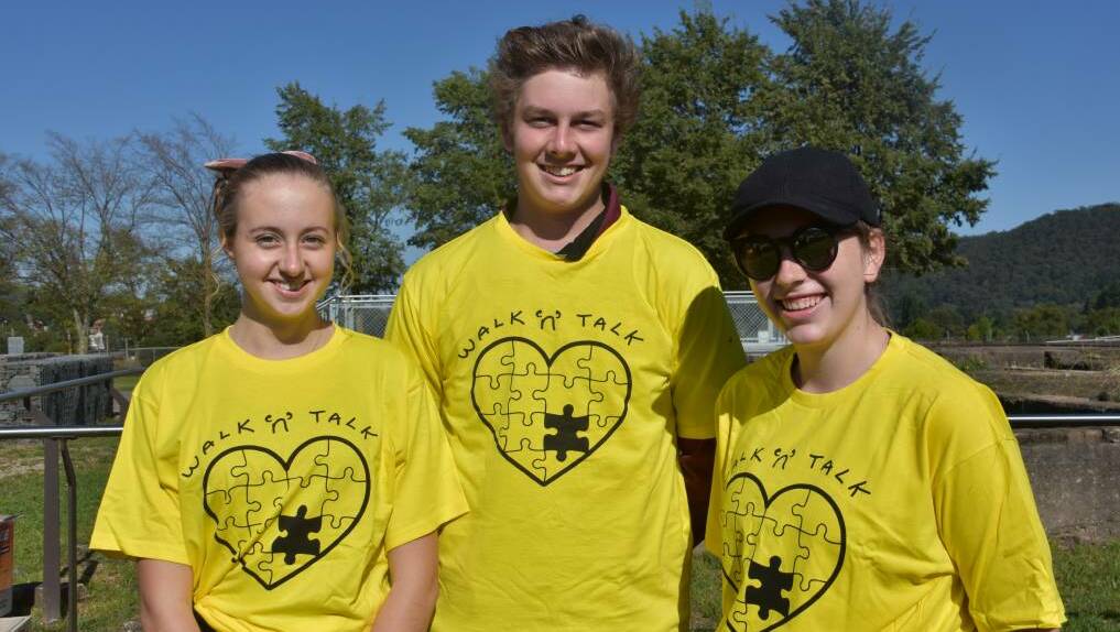 SUPPORT: La Salle captains, Tess Sheather, Callum Jenkins and Bailee Staines came to support the walk.
