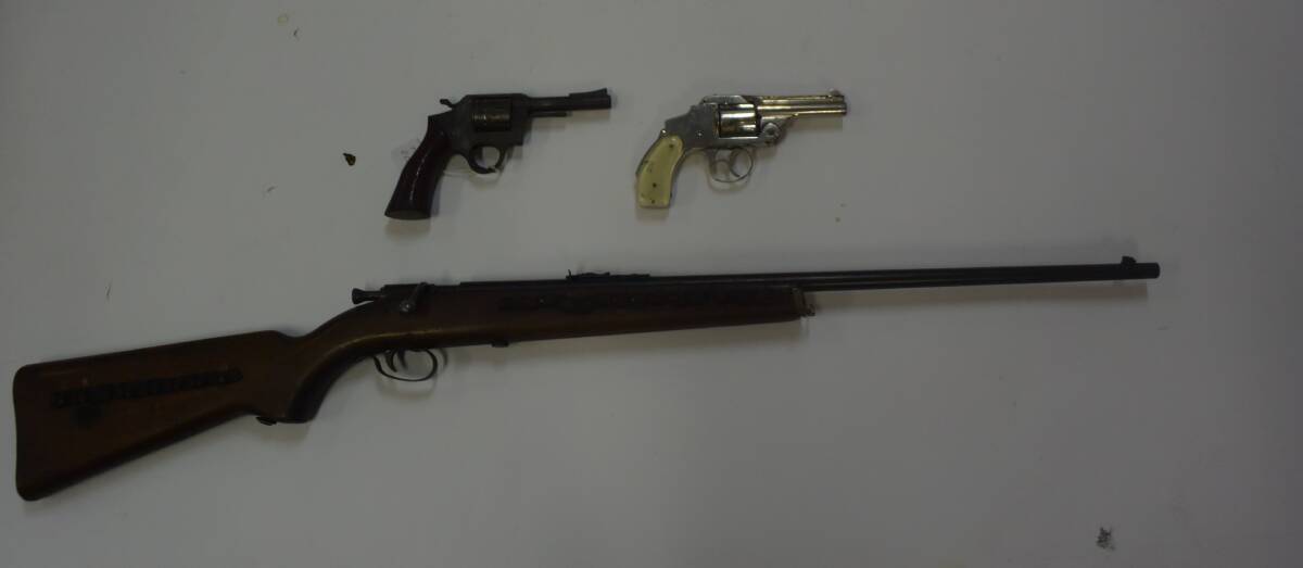 The two pistols and the .22 rifle. 