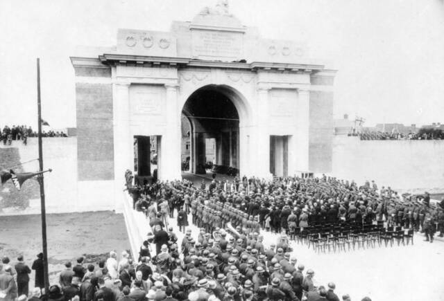 MENIN GATE: The memorial records the names of men buried in unmarked graves including Vincent John Dowd. Picture: Australian War Memorial. 