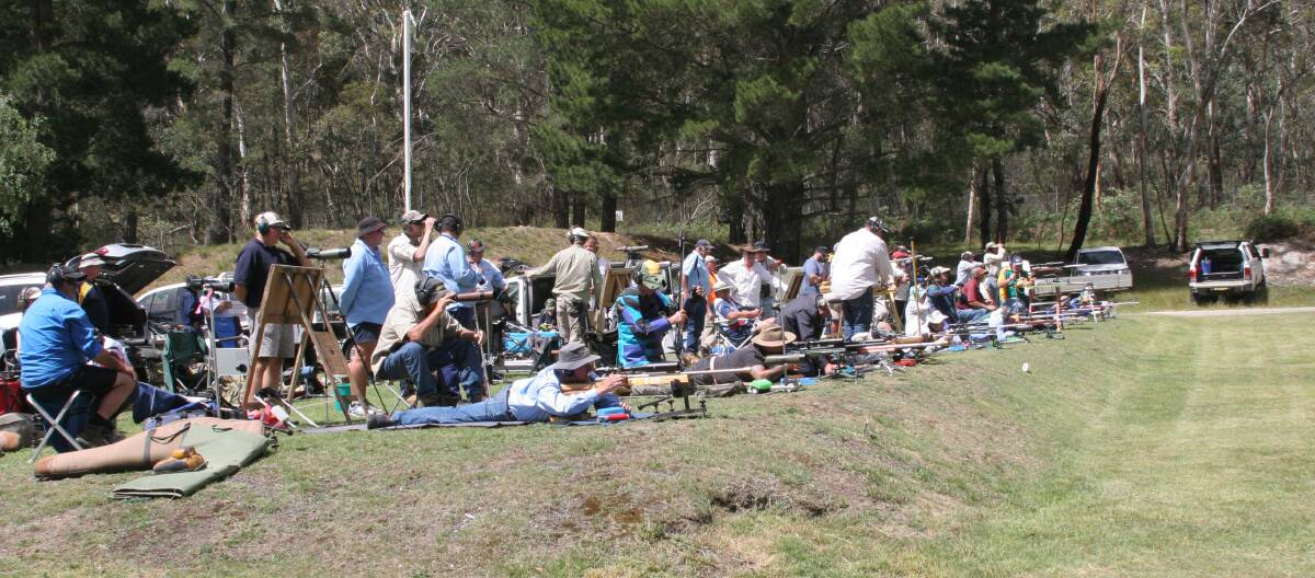 ACTION ON THE RANGE: Shooters battle strong winds at Lithgow on the weekend. Picture: SUPPLIED. 