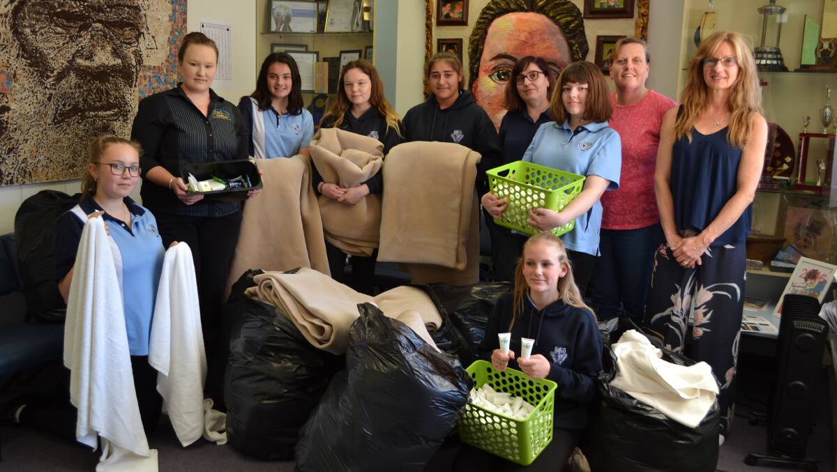 SUPPORTING WHITE RIBBON: Lithgow High School students have been gathering donation items. Picture: SAMANTHA LUCHETTI. 