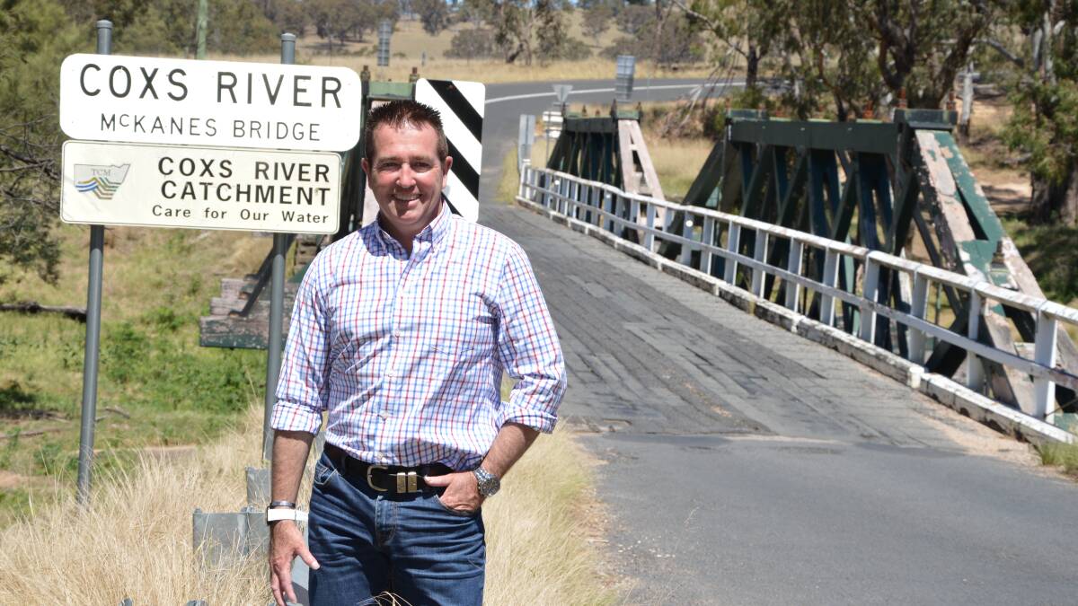 READY FOR UPGRADE: Paul Toole MP with the heritage bridge. Picture: SUPPLIED. 