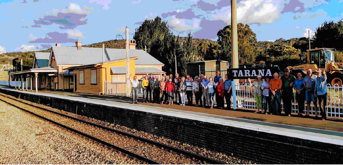WELCOME: Locals at the Tarana station. Picture: SUPPLIED. 