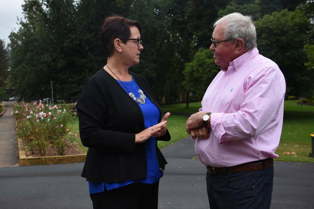 Visiting Labor deputy leader Penny Sharpe MLC with Lithgow City Council mayor Ray Thompson.