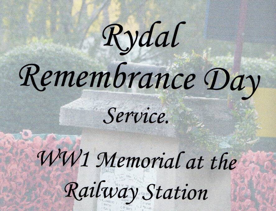 Rydal to host Remembrance Day Service on November 11