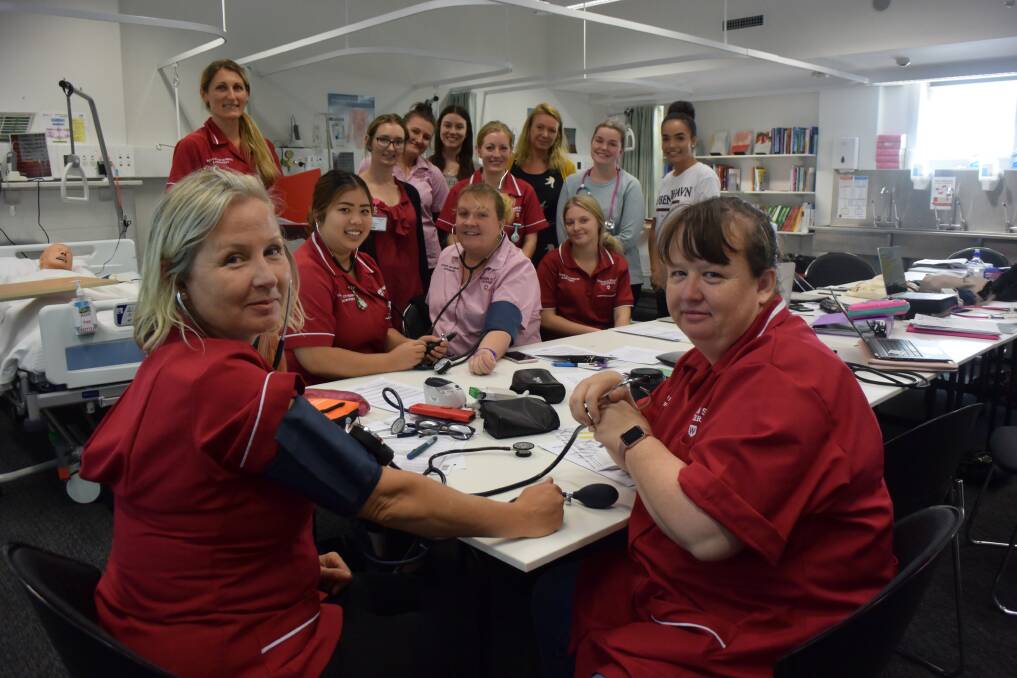 WELCOME: Western Sydney University’s Lithgow campus new nursing students at work in the lab. Pictures: KIRSTY HORTON. 