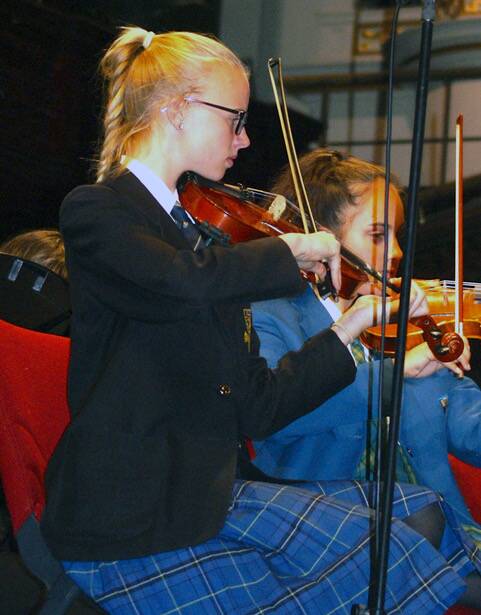 A LOVE OF MUSIC: Morgan Watts has been recognised for her passion for the violin. Picture: SUPPLIED. 