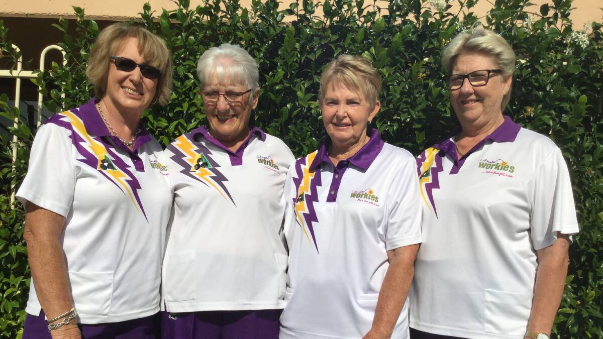 CHAMPS: Workies Club Fours champs Cheryl Schram, Cynthia Thornton,  Robyn Brown and Deidre Stubbs. Picture: SUPPLIED. 