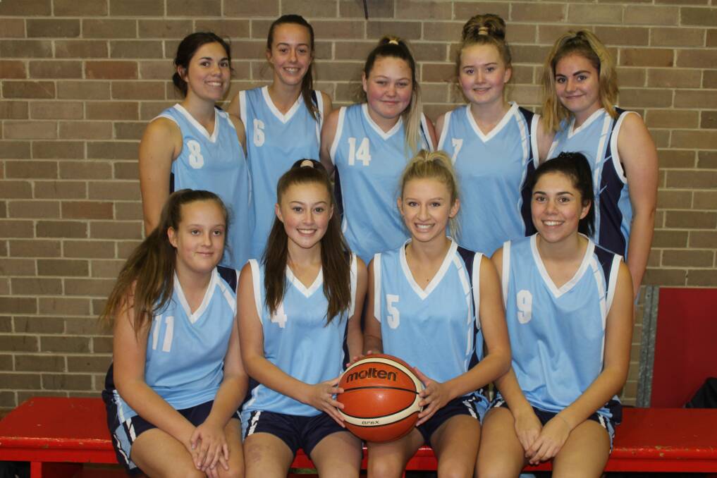 WHAT A TEAM: The Lithgow High School Open Girls team, Kyra Phillips, Meleke Jenkins, Hayley Ranse, Geordie Goodwin, Bethany Newsome, (front) Sophie Swift, Bayleigh Shead, Alayah Lincoln and Kallan Phillips. Picture: SUPPLIED. 

 