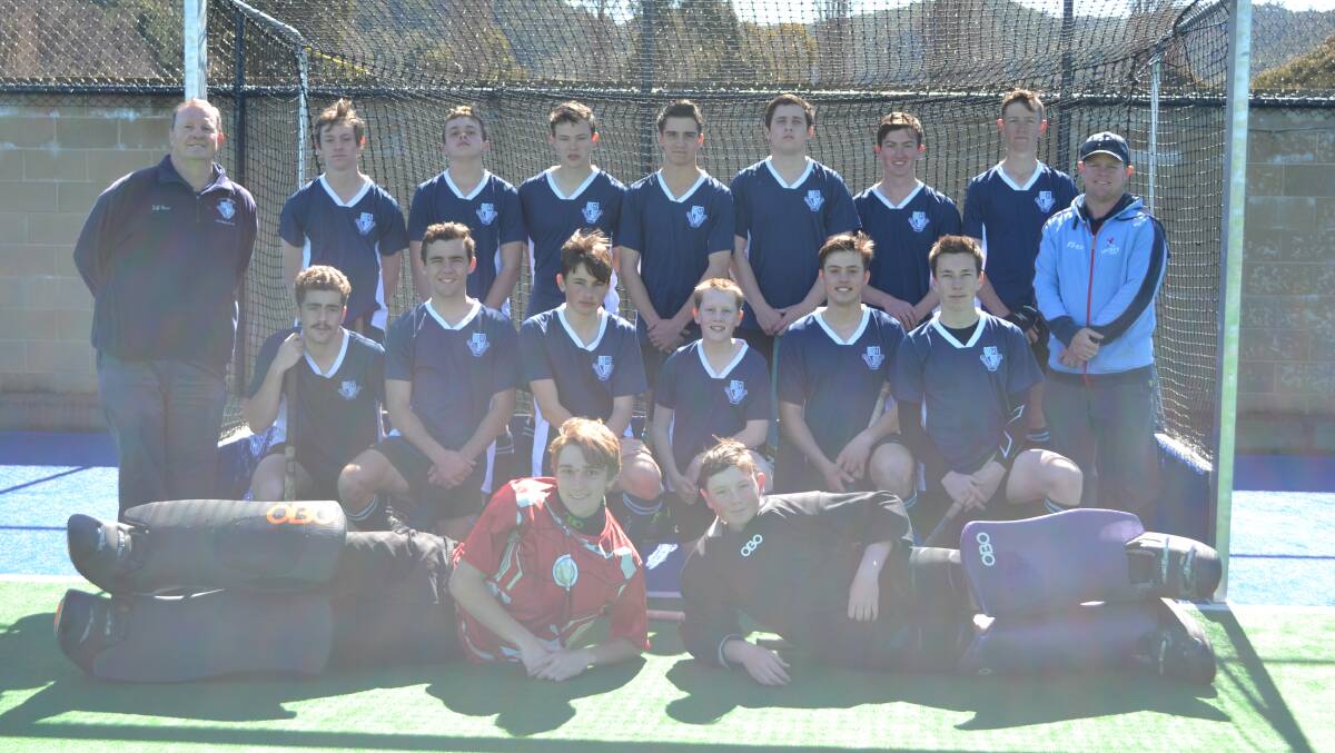 FINALS: Lithgow High School's open boys hockey team. Picture: SUPPLIED. 