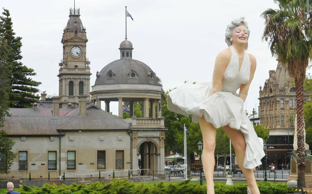 The Marilyn statue erected in Bendigo, Australia, in 2016. Picture: the Bendigo Advertiser. 