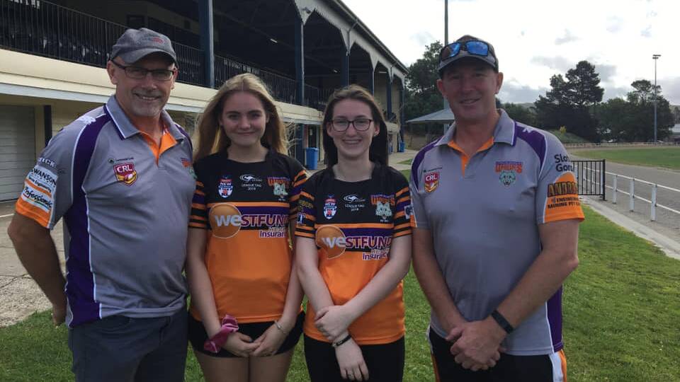 WORKIES: Coach Charlie Healey, Beth Newsome, Darcie Rushworth and club president Anthony Brown. Picture: SUPPLIED.