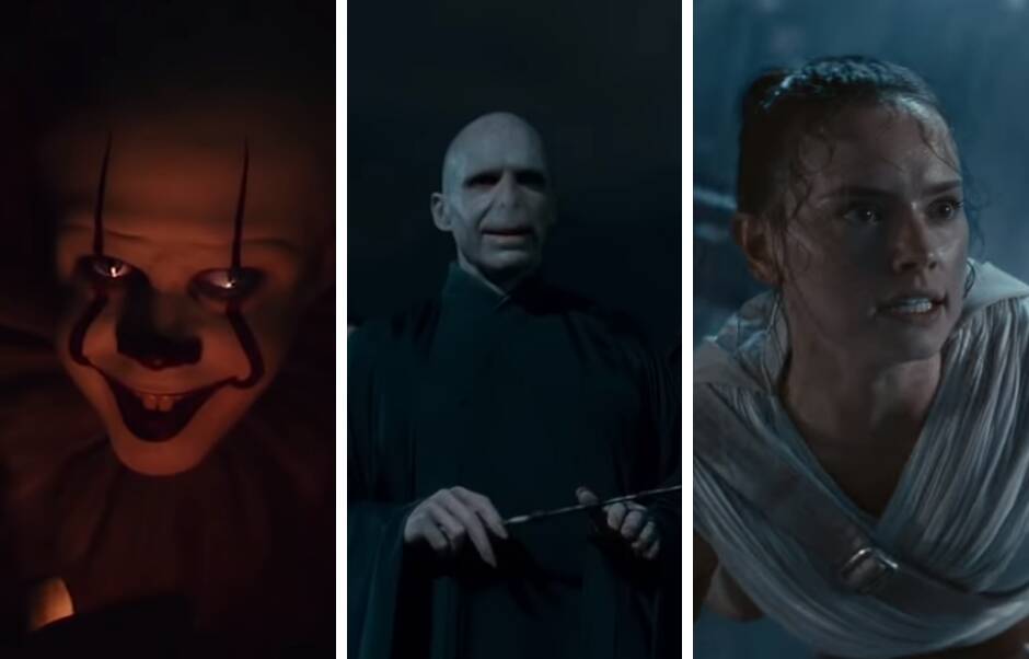 Inspiration time: Stills from the trailers of IT 2; Harry Potter and the Deathly Hallows Part 2; and Star Wars the Rise of Skywalker. YOUTUBE. 