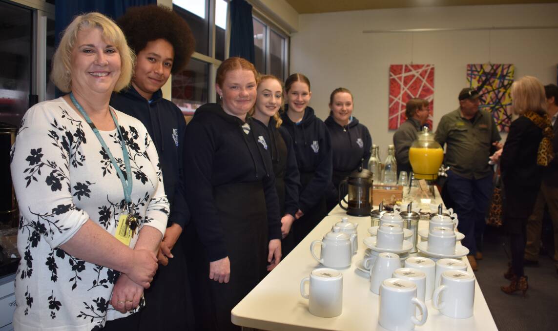 CATERING: Teacher Margaret Stamper with food technology students Ben Seymour, Mickaylah Puckeridge, Tameika Quinn, Piper Anderson and Swae Howarth. 