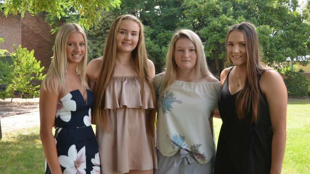 FOR SPORT: Talented sportspeople Alayah Lincoln, Geordie Goodwin, Holly Beecroft and Clare Bosman were given awards at the 2018 Australia Day ceremony.