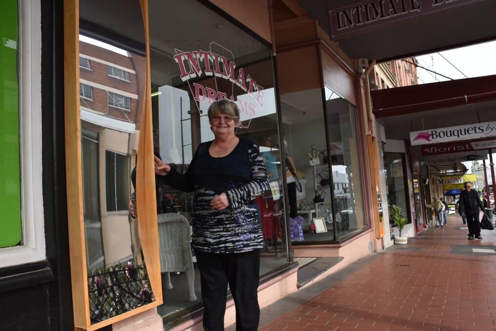 THE WORLD SHIFTS: Intimate Dreams shop owner Glenda Anthes with one of the new installations. 