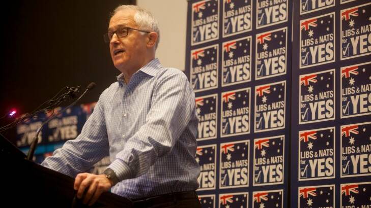 SMH News Malcolm Turnbull Prime Minister of Australia speaking  at the NSW Liberals and and Nationals for YES at The Australian Museum in Sydney on Sunday the 10th of September 2017 New SMH Picture by FIONA MORRIS