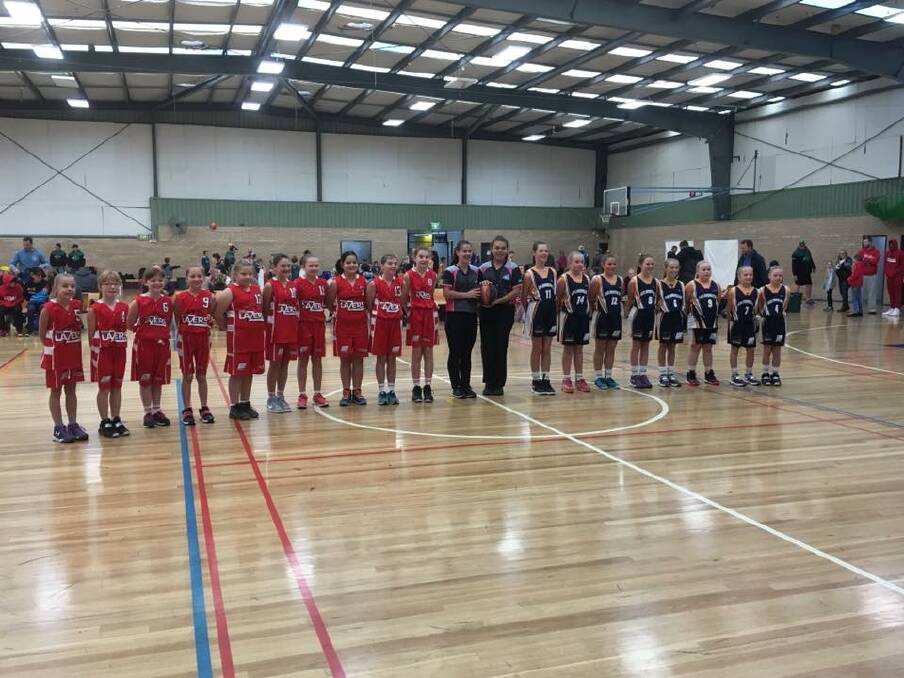 GRAND FINALISTS: The Under 12 girls as they prepared for their grand final in division two. Picture: SUPPLIED. 