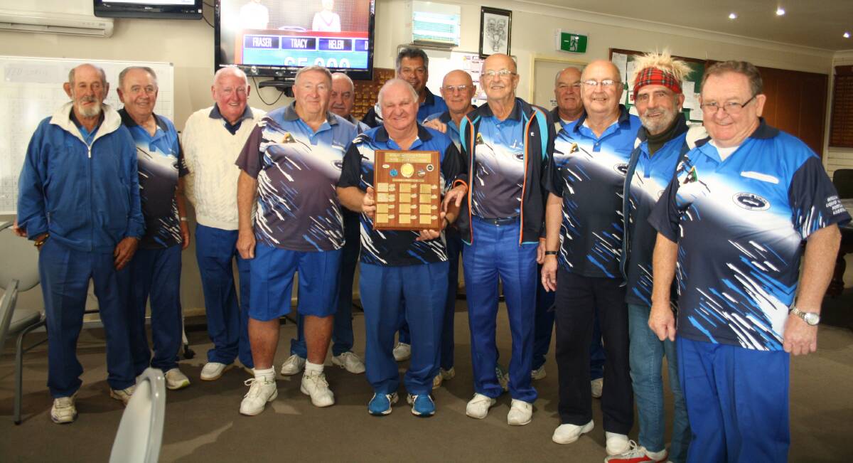 WINNERS: Portland Bowling Club celebrates its Four Club Challenge win. Picture: SUPPLIED. 