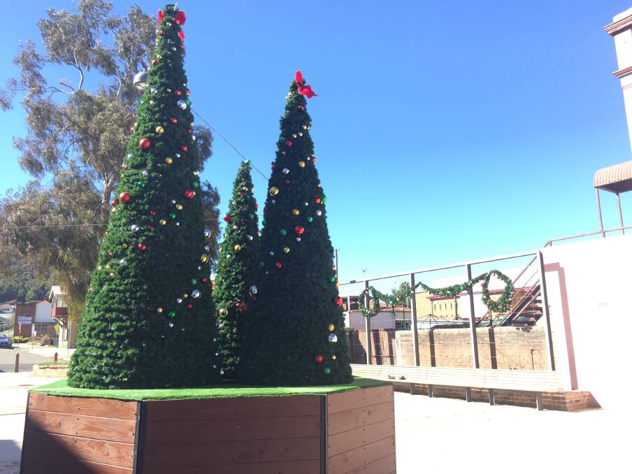 'TIS THE SEASON: Decorations in Cook Street Plaza.