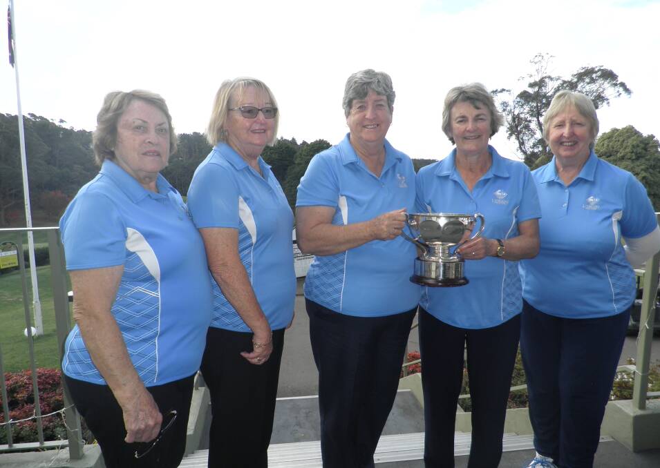 TROPHY: Members of the winning team from left to right are Di McGuire, Sue Brooks, Lynne Ritchie, Olwyn King and Marie Hackett. Absent: Narelle Potts. Picture: SUPPLIED. 