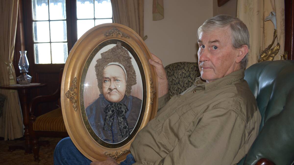 A FAMILY INSPIRATION: Kevin Webb from “Sydmouth Valley” in Tarana, with a portrait of his
great-grandmother Ann Webb. Mr Webb is calling family members from across the state to join
in the 145th anniversary celebrations of the church on May 29.