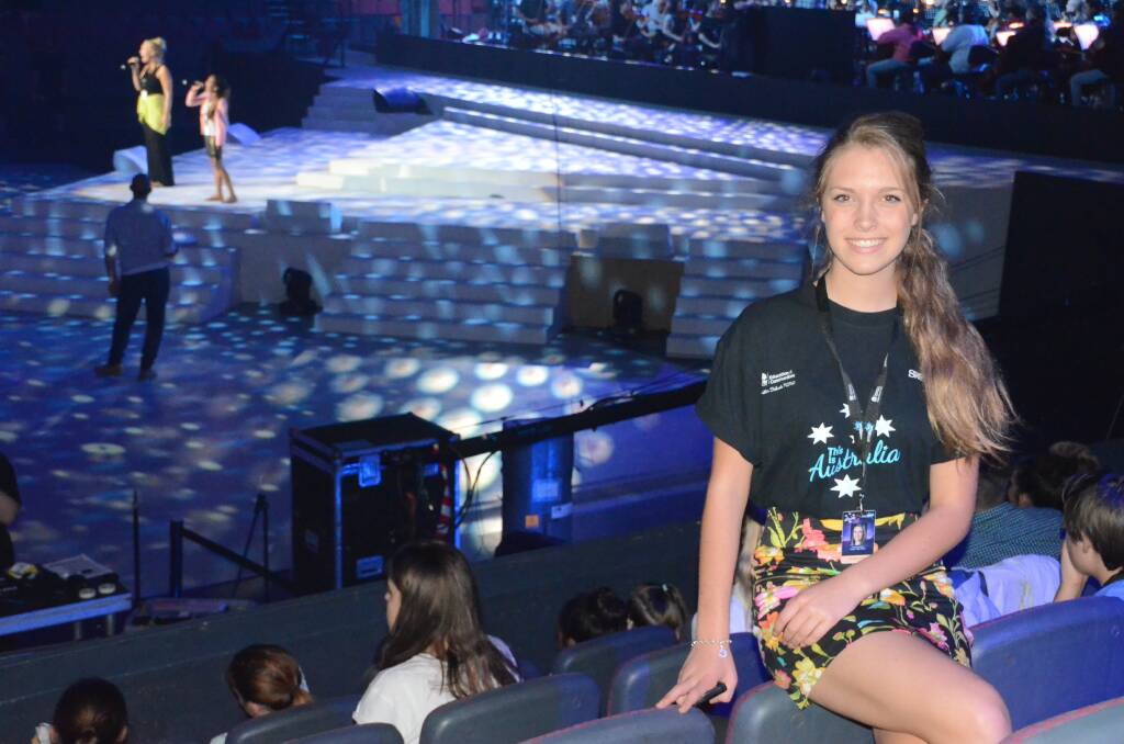 LITHGOW’S rising star Courtney Clarke, pictured yesterday at the Qantas Credit Union Arena, is set for the biggest performance of her life centre stage at the Schools Spectacular. Photo: EDUCATION DEPARTMENT 