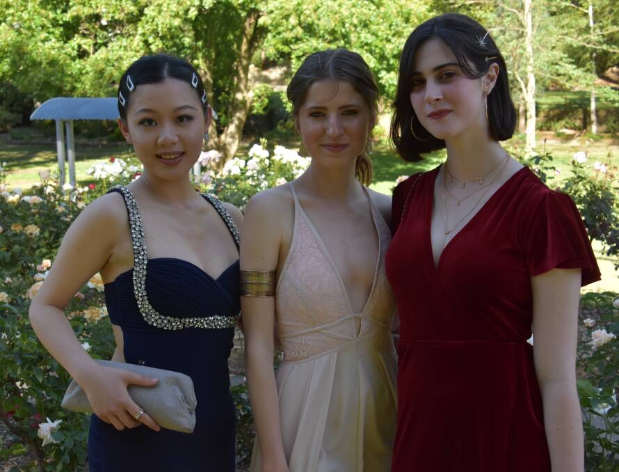 SENIORS: Min Huang, Ashley Berg and Aminah Baker in 2019. 