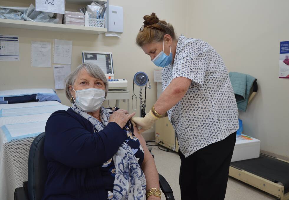 COVID JAB: Lithgow resident Sheila Jordan receives her second dose of AstraZeneca from practice nurse Jan Collins in July. Photo: ALANNA TOMAZIN
