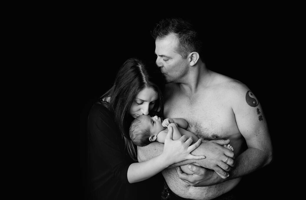 Kim and Rick with their son, Frankie. Photo: Supplied/Brushtail Photography